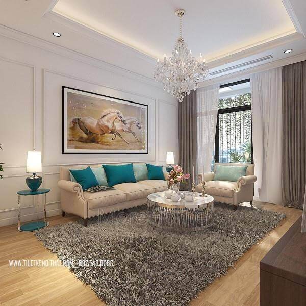 Thiết kế nội thất phòng khách chung cư Times City